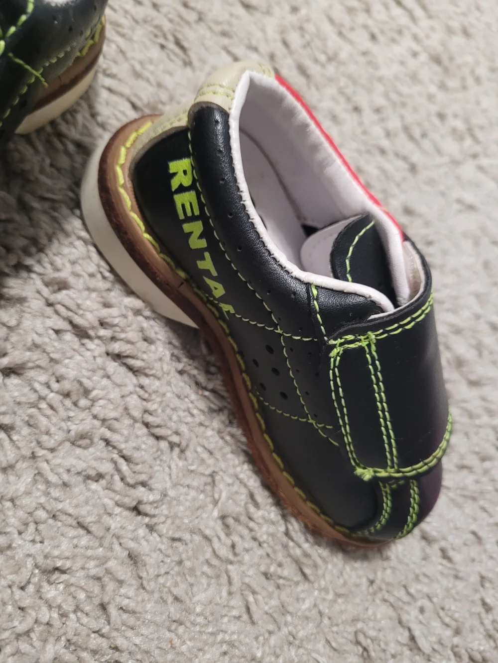 Kids Black and Red Hook-and-Loop Sneakers